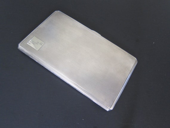 Antique Sterling Silver English  Cigarette Case w… - image 1