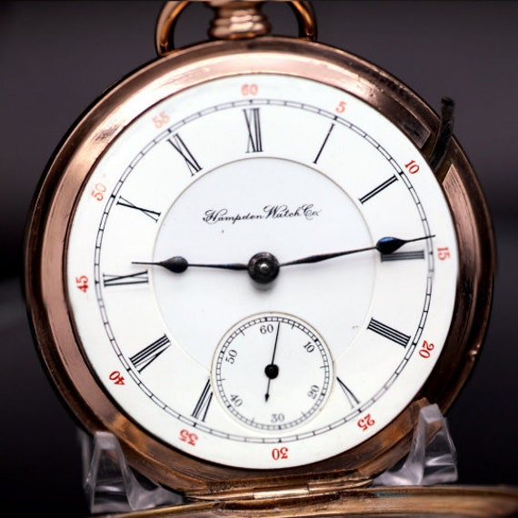 Montre De Poche Ancienne Pour Femme Hampden 1907 – Or 14k – Style Pendentif – Livraison Offerte
