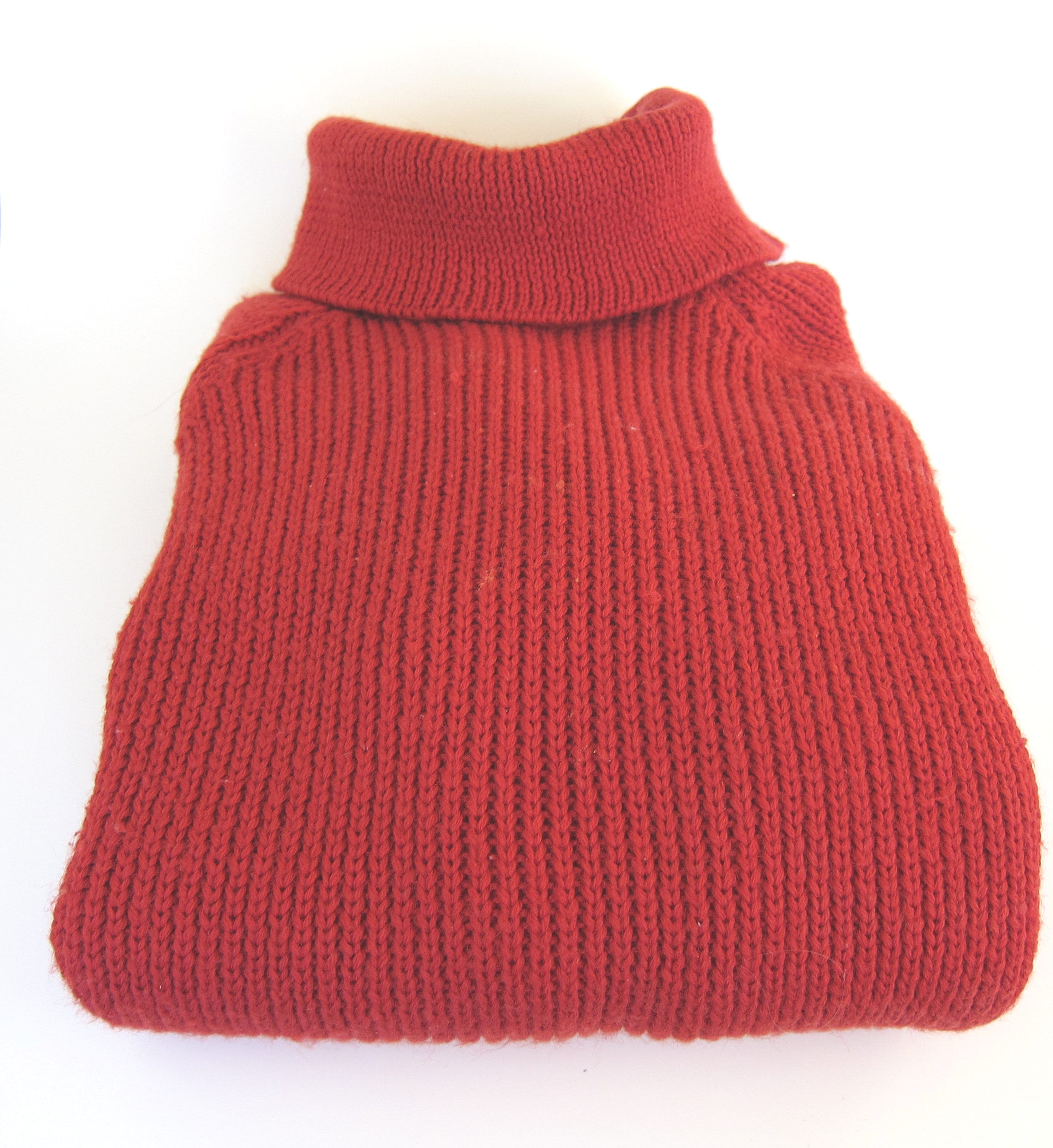Old New Stock-English Pure Wool Red Cable Turtle Neck Sweater,Handcrafted Ltd,Size M