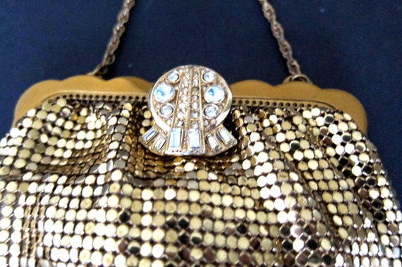Antique Whiting Mesh Gold Evening Bag with Origin… - image 7