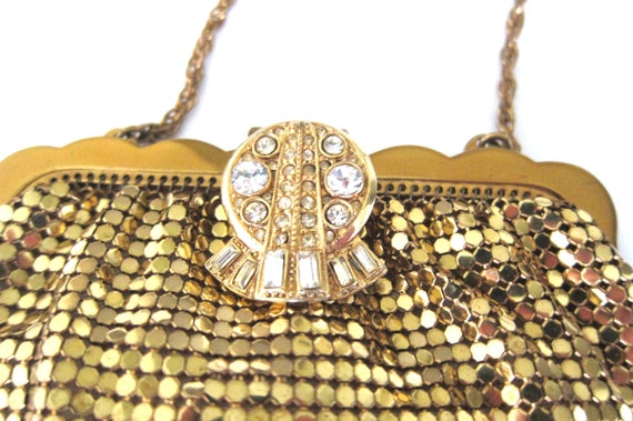 Antique Whiting Mesh Gold Evening Bag with Origin… - image 8