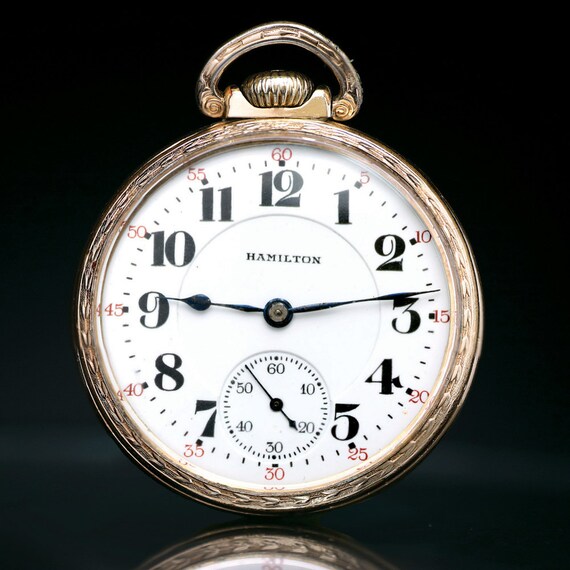 Antique 14K Goldfill Hamilton Rail Road Pocket Watch size 16 21 Jewels adj 5 Positions sev d Run Etsy Denmark