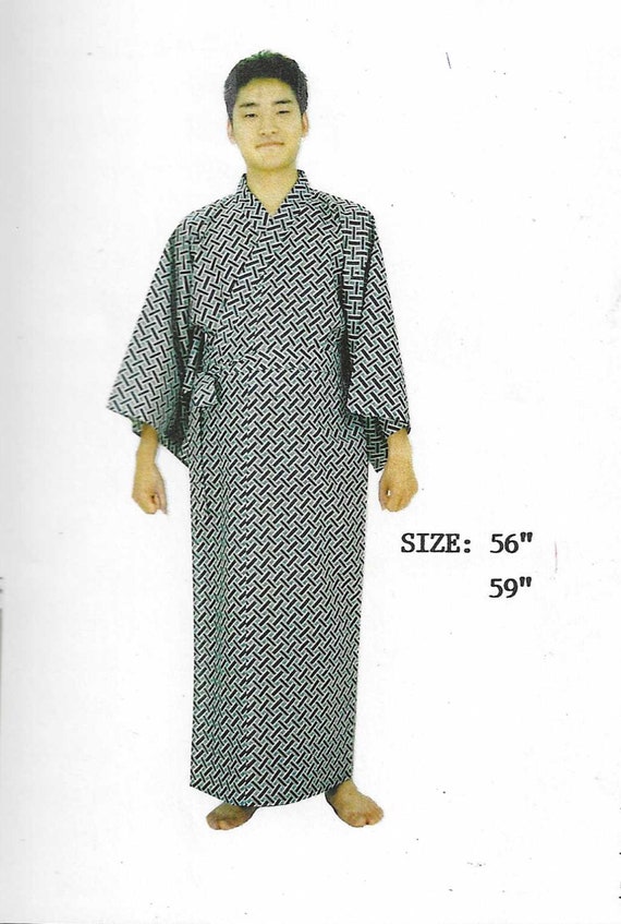 Genuine Japanese Man  Kimono/Yugata -Cross Stripes