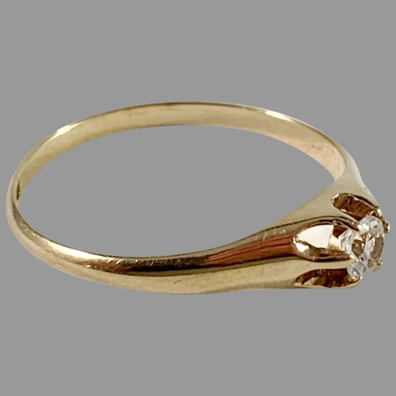Antique European 18K Solid Gold Diamond Ring ,Siz