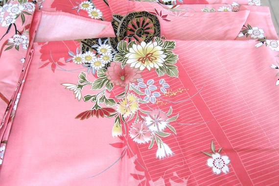 Japanese Lady Kimono Flowers cart 560 Pink - .One… - image 5