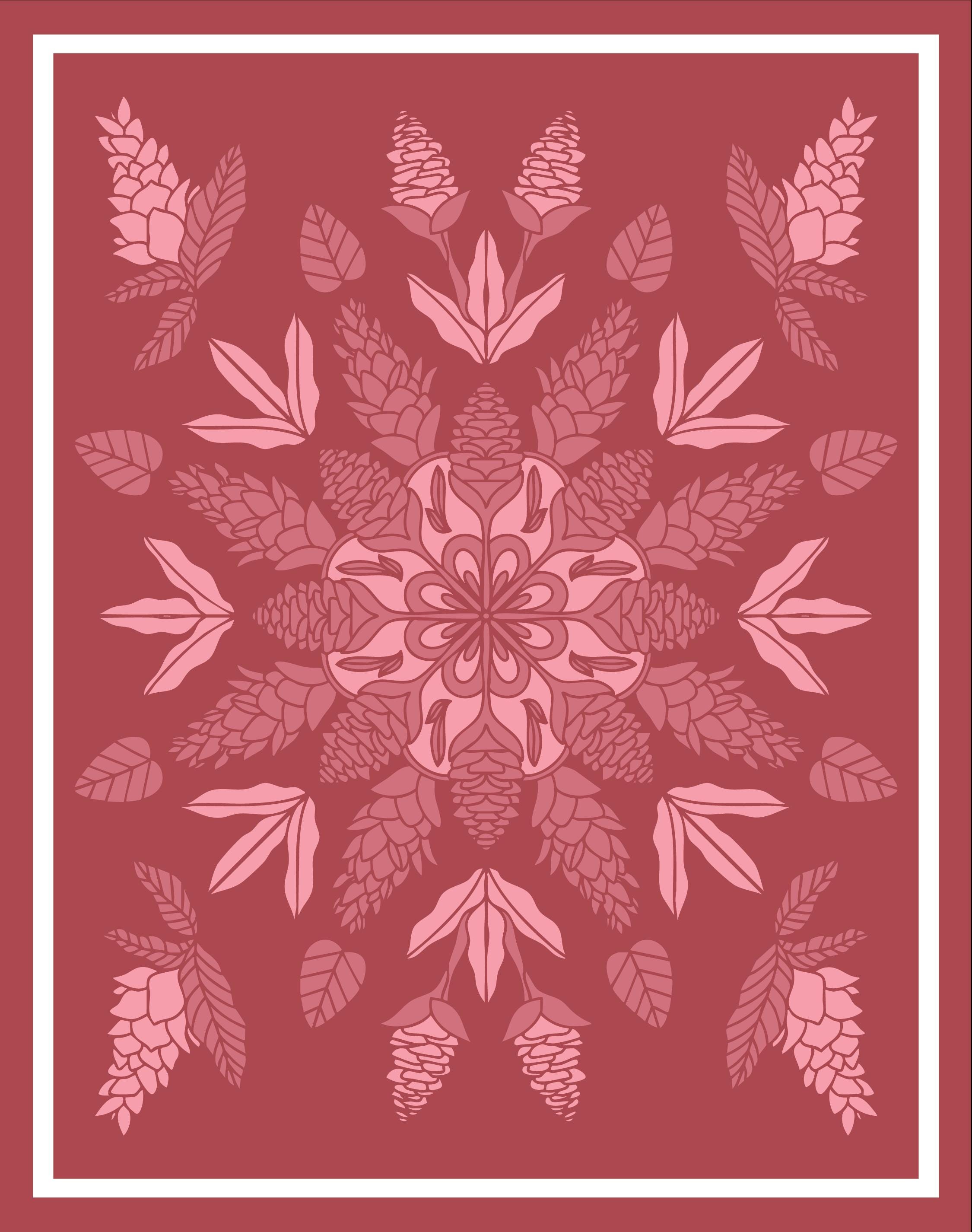 11x17" - Awapuhi Mandala Art Print with white matte border
