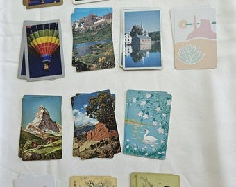 Set of 28  "Scenery" Themed Vintage Playing Cards