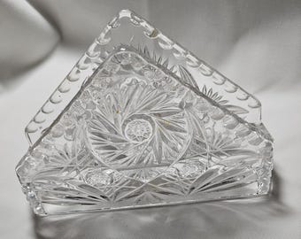 Vintage Crystal Napkin Holder "Eleanor" Pattern