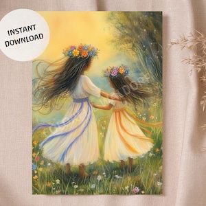 Waldorf Maibaum Bänder Tanz Frühling Jahreszeit Tisch Schule Sofort Download Druckbare Karte Poster Hohe Qualität - Montessori Rudolf Steiner