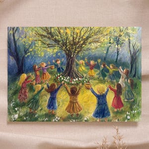Tarjeta Waldorf Bulbo Niño Flor Bulbos Primavera Luz - Descarga instantánea Tarjeta imprimible Póster de alta calidad - Montessori Rudolf Steiner