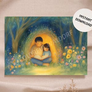 Waldorf Vatertag Papa Kind Tochter Jahreszeitentisch Schule Sofort Download druckbare Karte Poster hochwertig - Montessori Rudolf Steiner