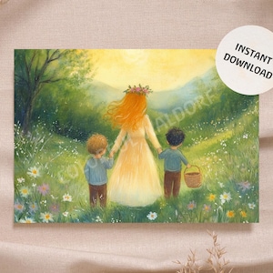 Insegnante Waldorf Valley Bambini Stagione Primaverile Tabella Scuola Download Istantaneo Stampabile Poster Carta Alta Qualità - Montessori Rudolf Steiner