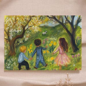Frühling Frühling Lämmer Schafe Waldorf Poster Jahrestabelle Klassenzimmer Bildung Download druckbare hohe Qualität Montessori Rudolf Steiner