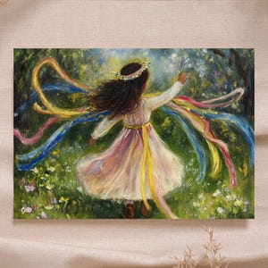 Waldorf Maibaum Bänder Tanz Frühling Jahreszeit Tisch Schule Sofort Download Druckbare Karte Poster Hohe Qualität - Montessori Rudolf Steiner