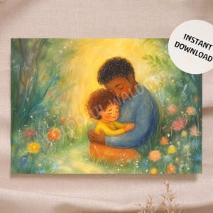 Waldorf Vatertag Papa Kind Sohn Jahreszeitentisch Schule Sofort-Download druckbare Karte Poster hochwertig - Montessori Rudolf Steiner