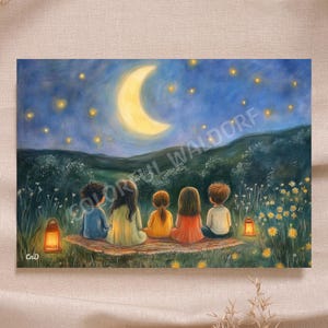 Ramadan Waldorf Arabic kaart Lente Suikerfeest Maan Licht Cadeau - instant download printable hoge kwaliteit - Montessori Rudolf Steiner