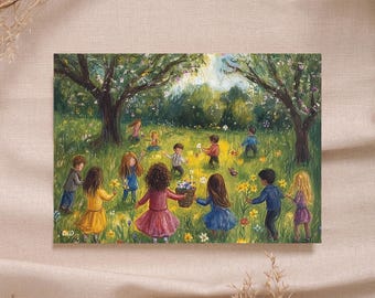 Waldorf spring meadow kids forest seasonal table school instant download printable card poster high quality - Montessori Rudolf Steiner