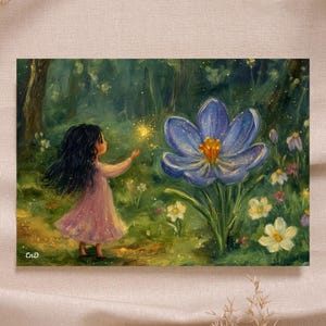 Waldorf Märchen Gnom Elfe Fee Zauberhafter Wald Kinderzimmer Sofort Download druckbare Karte Poster hochwertige Montessori Rudolf Steiner