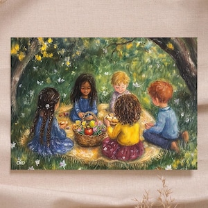 Piquenique de verão, pôster Waldorf, mesa de ano, sala de aula, educação, download instantâneo, impressão, alta qualidade, Montessori, Rudolf Steiner