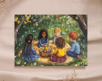 Picnic Summer classroom Waldorf poster year table classroom education instant download printable high quality Montessori Rudolf Steiner