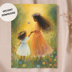 Waldorf maypole matka córka wiosna sezonowy stół szkoła natychmiastowe pobieranie wydrukowany plakat karta wysokiej jakości - Montessori Rudolf Steiner