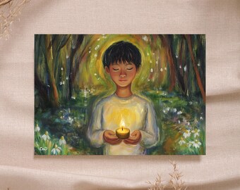 Waldorf card Candlemas feast day beeswax candle - instant download printable card poster high quality - Montessori Rudolf Steiner