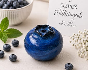 A unique gift to bring along with coffee | Handmade blueberry | Blueberry decoration for the kitchen & fruit bowl | Gift idea for blueberry lovers