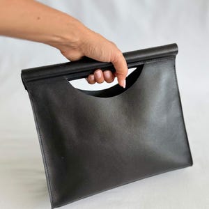 Handmade Leather Clutch – Minimalist Evening Bag – Brown Cowhide Wristlet – Elegant Small Purse for Women – Gift for Her - Mali and Co