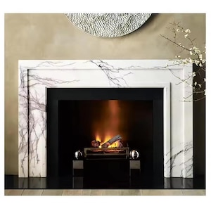 Custom carrara white Marble Fireplace Mantel, Hand Carved Marble Fireplace Surround, Custom Order Marble Fireplace Mantel