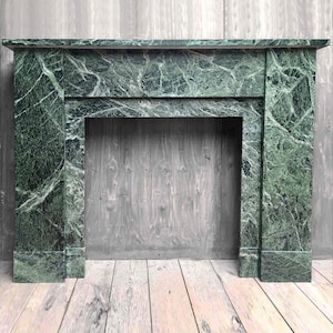 Custom jungle green Marble Fireplace Mantel, Hand Carved Marble Fireplace Surround, Custom Order Marble Fireplace Mantel