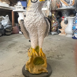 Handcrafted Falcon Statue – Elegant Plaster of Paris Bird Figurine for Home and Office Décor