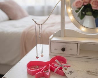 Bow Jewelry Holder – Vanity Organizer for Rings, Earrings & Bracelets