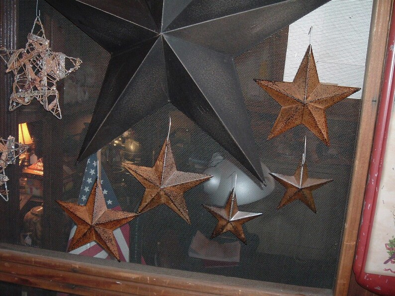 Rusty Metal Barn Stars Six 4 Rustic Americana Primitive Etsy