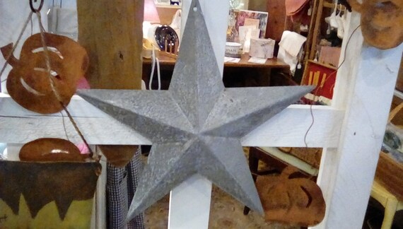 Galvanized Metal Barn Stars Three 8 Rustic Americana Etsy