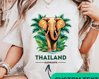 Thailand Elephant T-Shirt Tropical Wildlife Safari Tee Travel Souvenir Gift Present Asian Vacation Trip Nature Lover Shirt