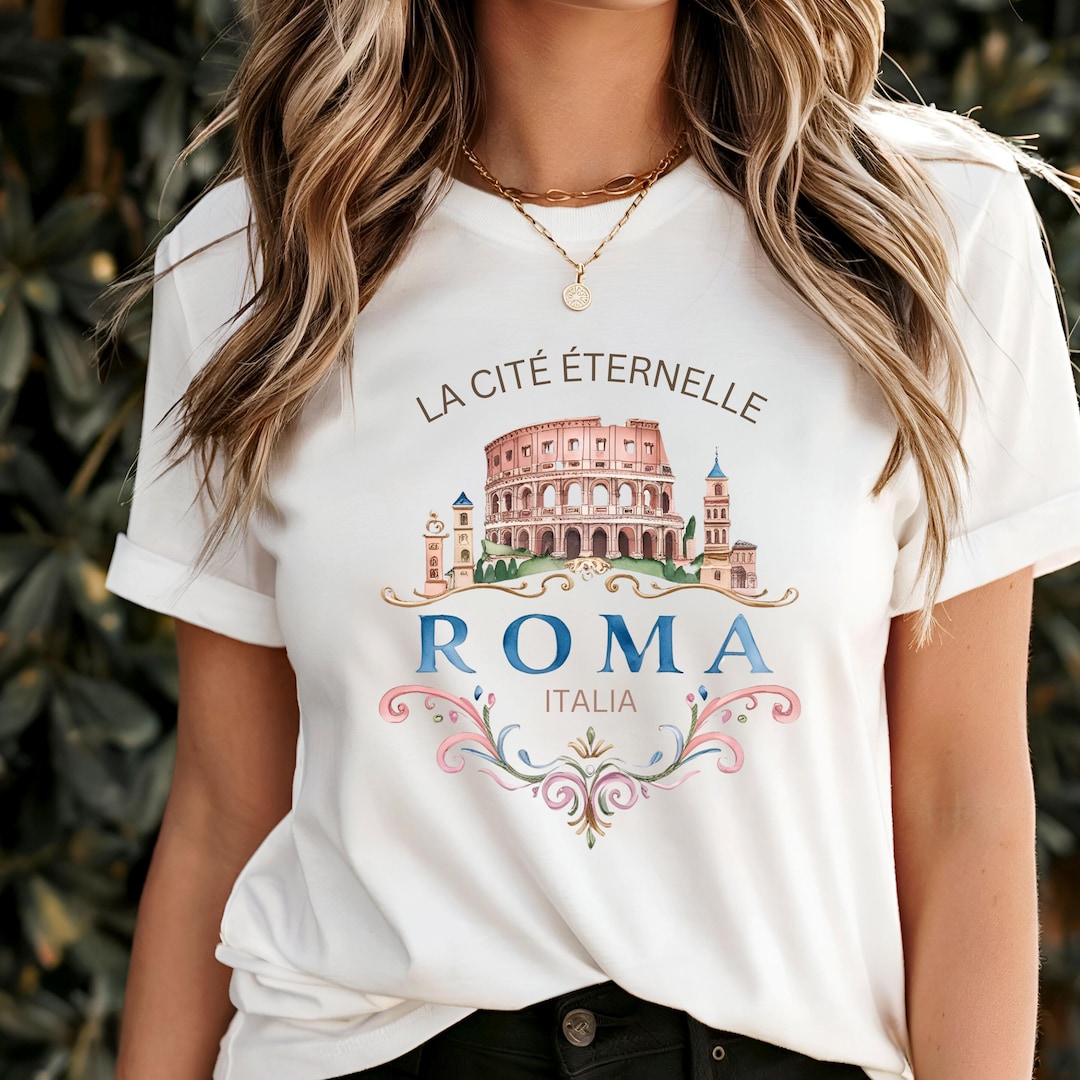 T-Shirt mit Rom Stadtkarte & Wahrzeichen