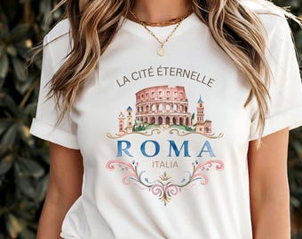 Roma Colosseum T-Shirt Italy Travel Tee Eternal City Souvenir Gift Rome Trip Present Roman Holiday Shirt Roman Art Clothing