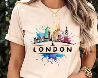 London Landmarks Tee: Watercolor City Travel Shirt