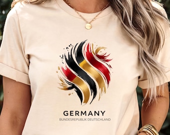 Germany T-Shirt Abstract Flag Graphic Tee German Pride Souvenir Modern Art Shirt European Travel Gift