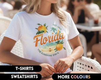 Florida Shirt Sunshine State Beach Vacation Top Palm Tree Shirt Florida Gift Florida Holiday Orange Gift Florida Sweatshirt