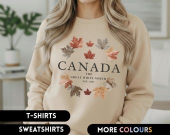 Canada Sweatshirt Maple Leaf Shirt Flag Pride Canadian TShirt True North Tee Proud Canadian Hockey Gift Souvenir Great White North