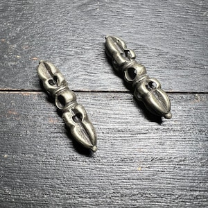 White Copper Vajra Dorje Pendant (Set of 2): Nepal Tibet Amulet