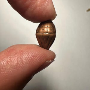 Handmade Pure Copper Tsa Tsa Bead – Tibetan Amulet Style Spacer for Mala or Boho Jewelry