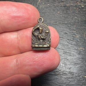 Vintage Manjushri Bodhisattva Pendant: Tibetan Copper Buddha Amulet