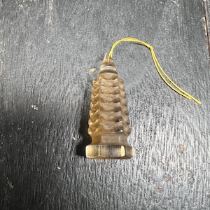Vintage Crystal Wen Chang Pagoda Pendant – Hand-Carved Feng Shui Amulet for Wisdom & Academic Luck