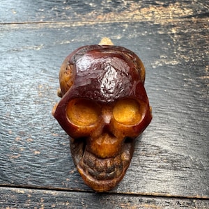 Tibetan Charnel Ground Skull Guru Bead, Hand Carved Yak Bone Focal Bead, Citipati Inspired Mala Guru Bead, Large Center Bead for Prayer Mala