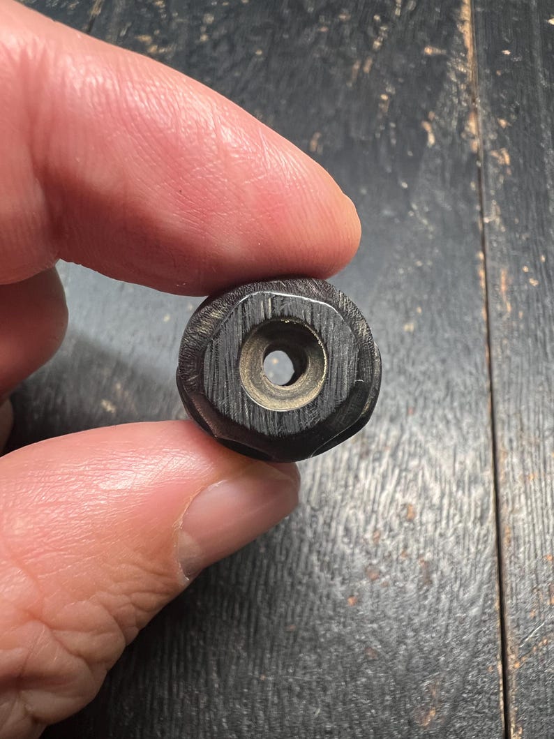 Hand Carved Ox Horn Smashan Chitta Skull Spacer Bead – Tibetan Buddhist Mala Separator – Unique Vintage Amulet Bead image 5