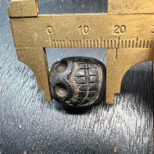 Hand Carved Ox Horn Smashan Chitta Skull Spacer Bead – Tibetan Buddhist Mala Separator – Unique Vintage Amulet Bead image 8