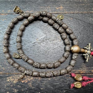 Handheld Tibetan Brass Mahakala Mala | 54 Beads Buddhist Prayer