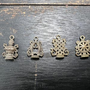 Vintage-Style Tibetan Brass/White Brass Ritual Pendant – Dorje & Kartika Vajra Tools – Amulet Spacer Beads